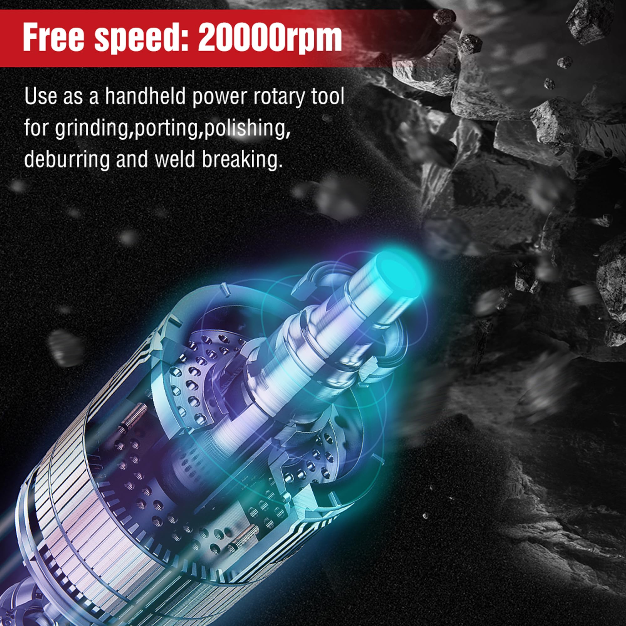 Amazon | WORKPRO エアアングルダイグラインダー 1/4インチ 空気圧直角